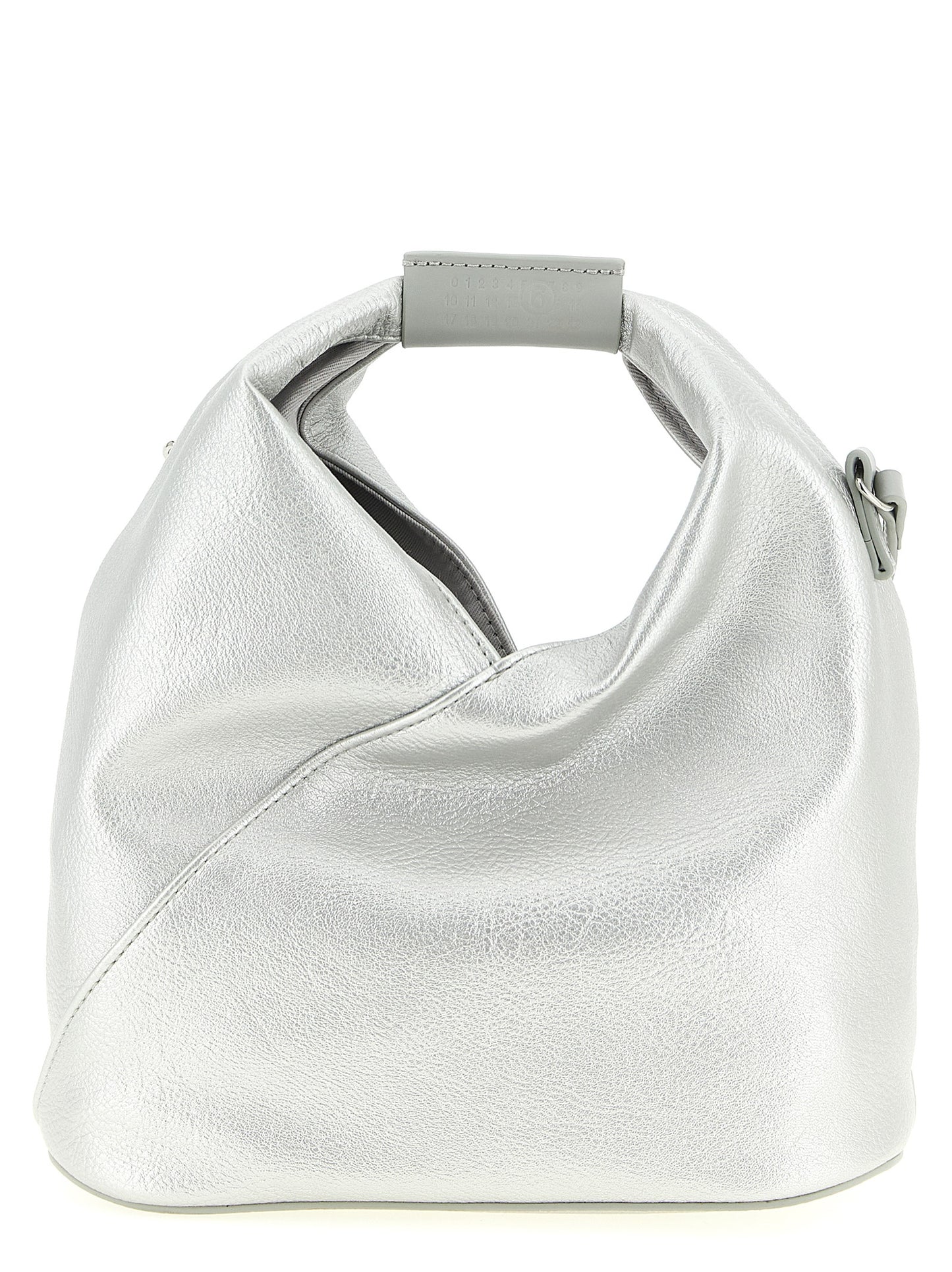 Silver Polyethylene Crossbody Bag