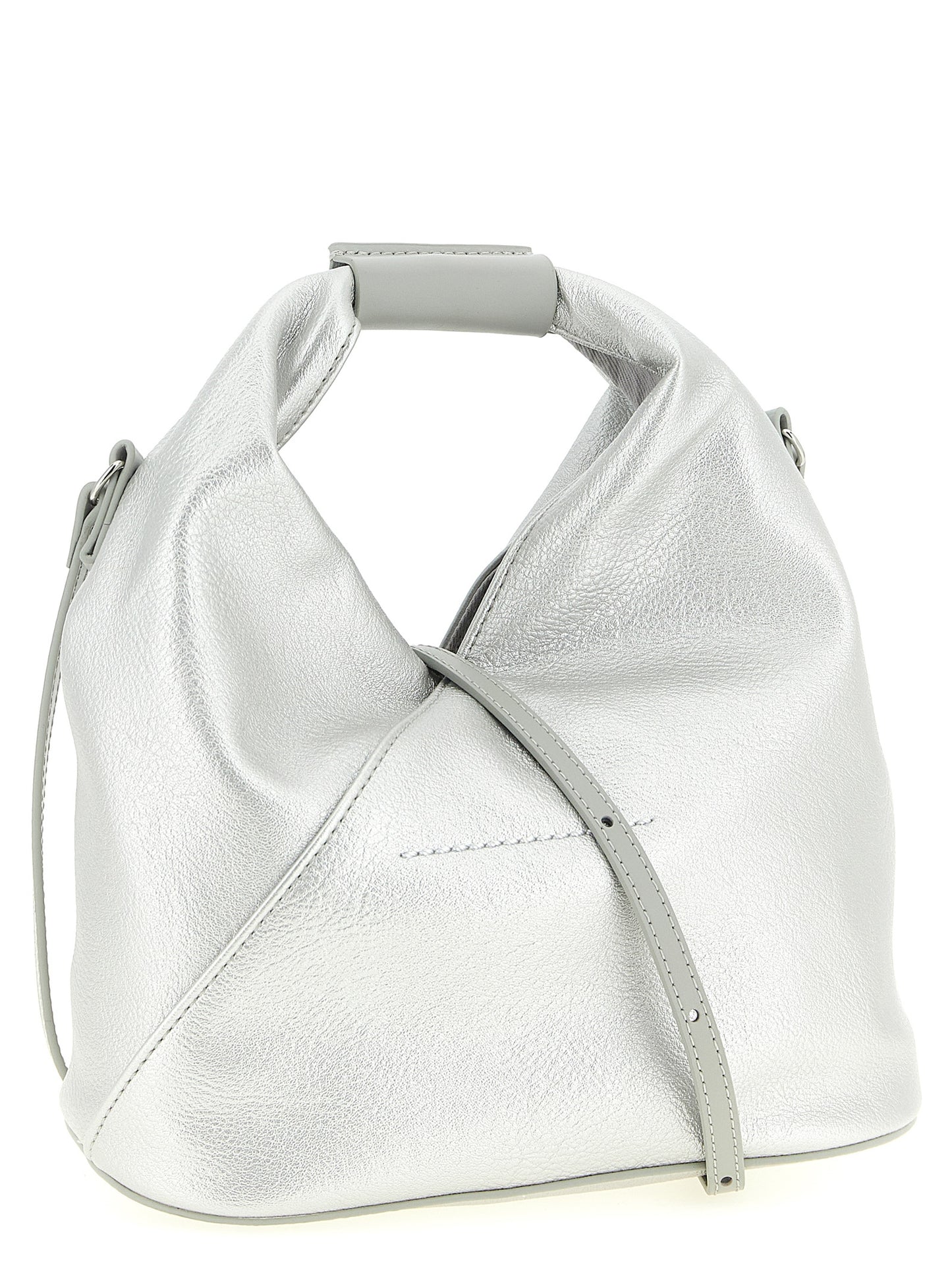 Silver Polyethylene Crossbody Bag