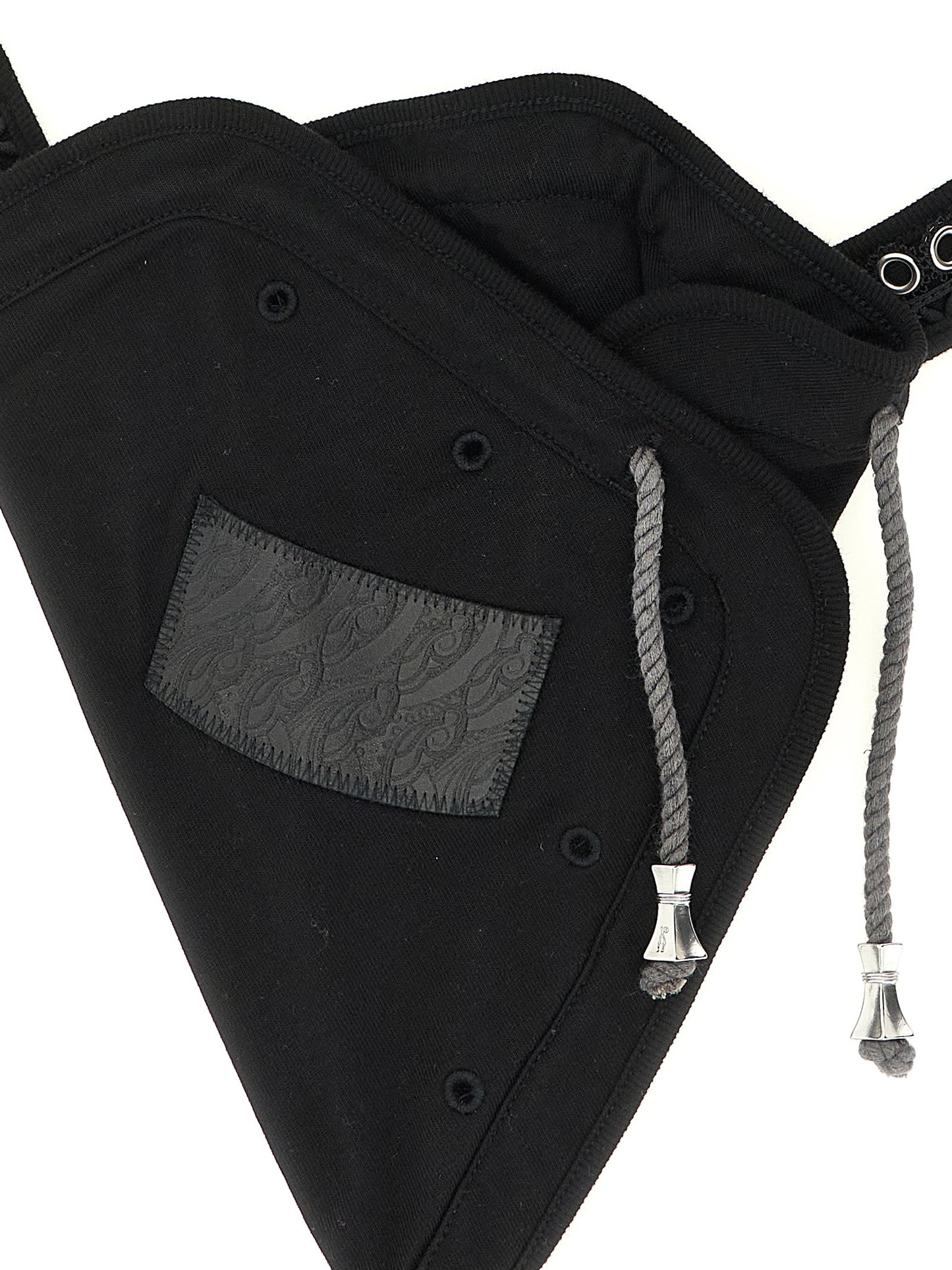 Black Cotton Crossbody Bag