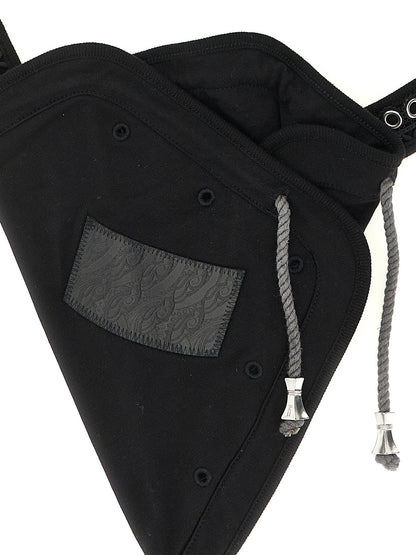 Black Cotton Crossbody Bag