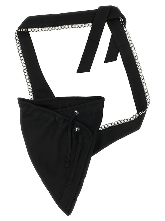 Black Cotton Crossbody Bag