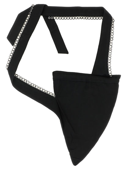 Black Cotton Crossbody Bag
