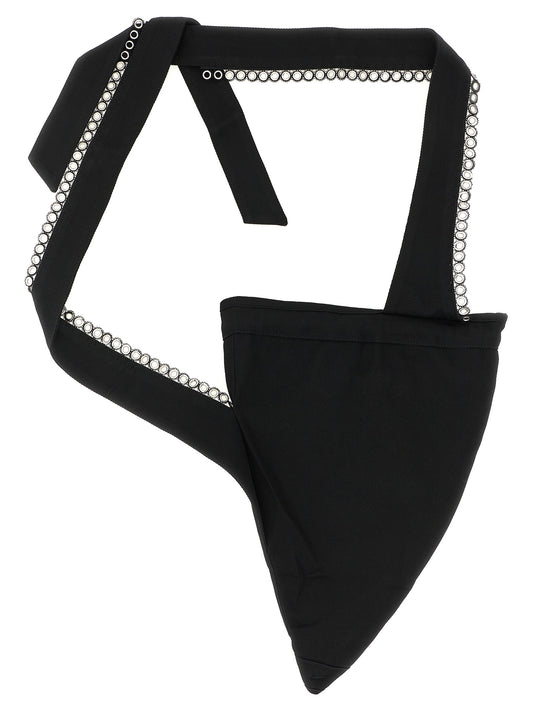 Black Cotton Crossbody Bag
