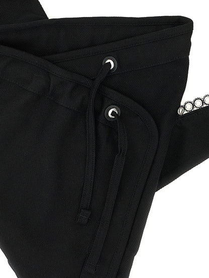 Black Cotton Crossbody Bag