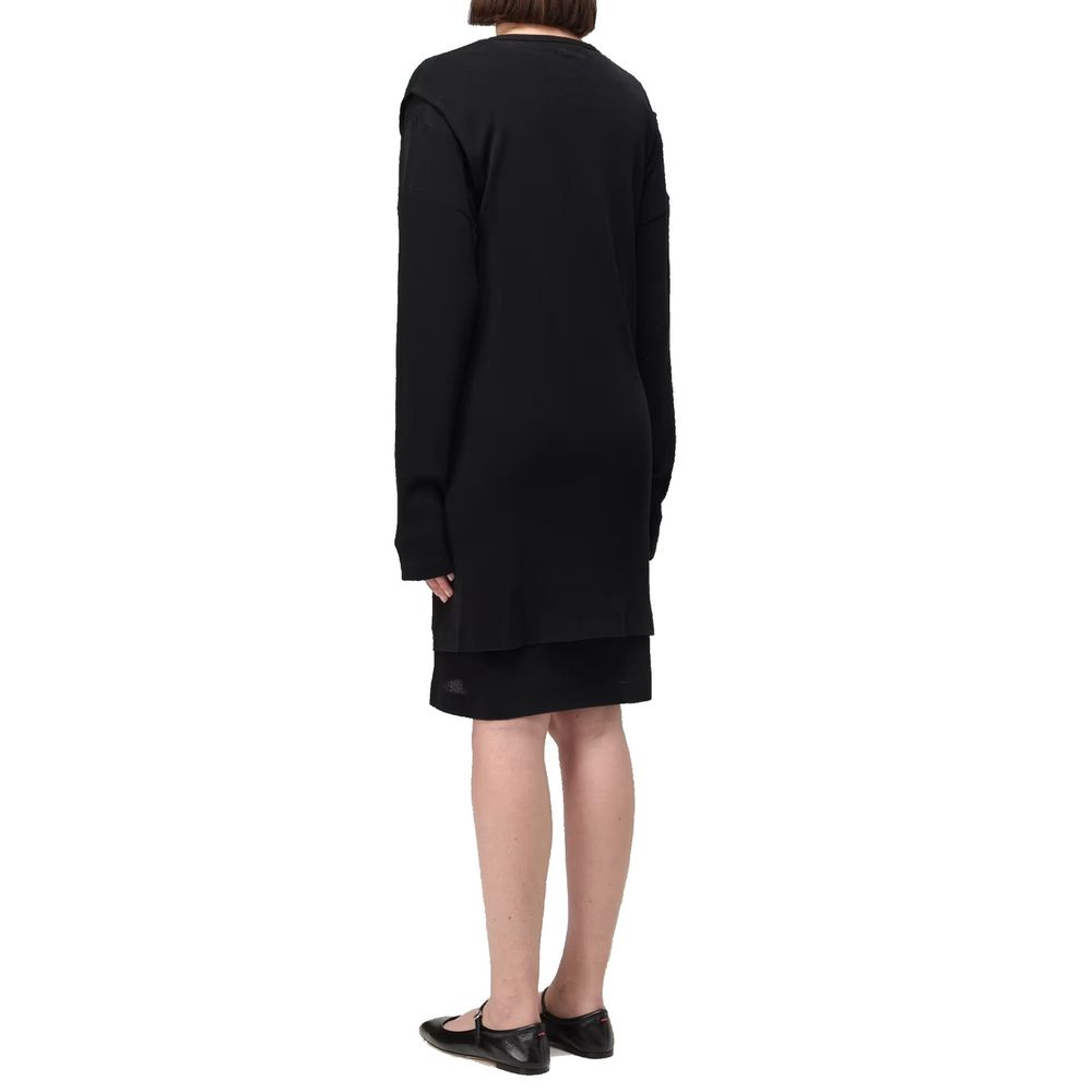 Black Cotton Casual Dress