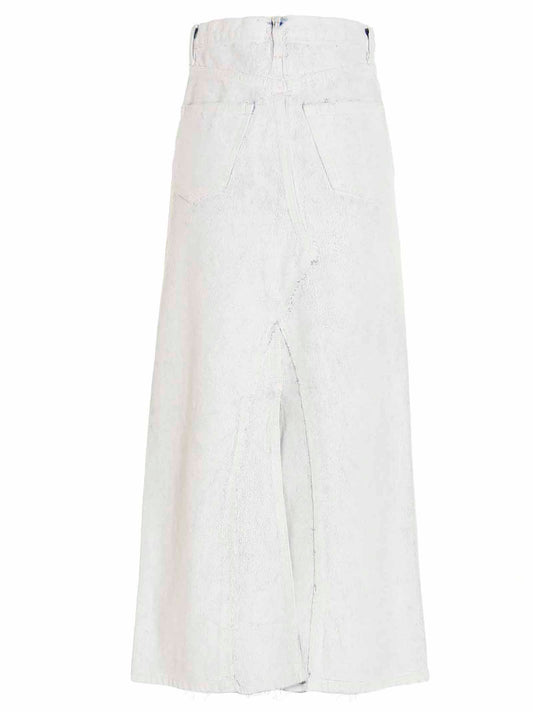 White Cotton Mini Skirt