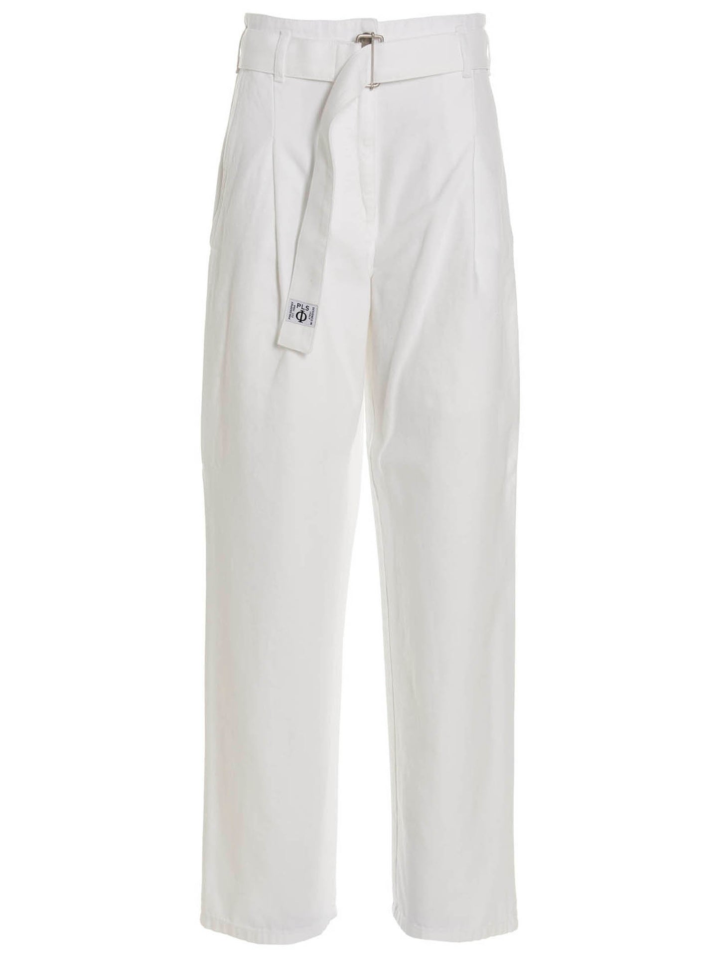 White Cotton Casual Pants