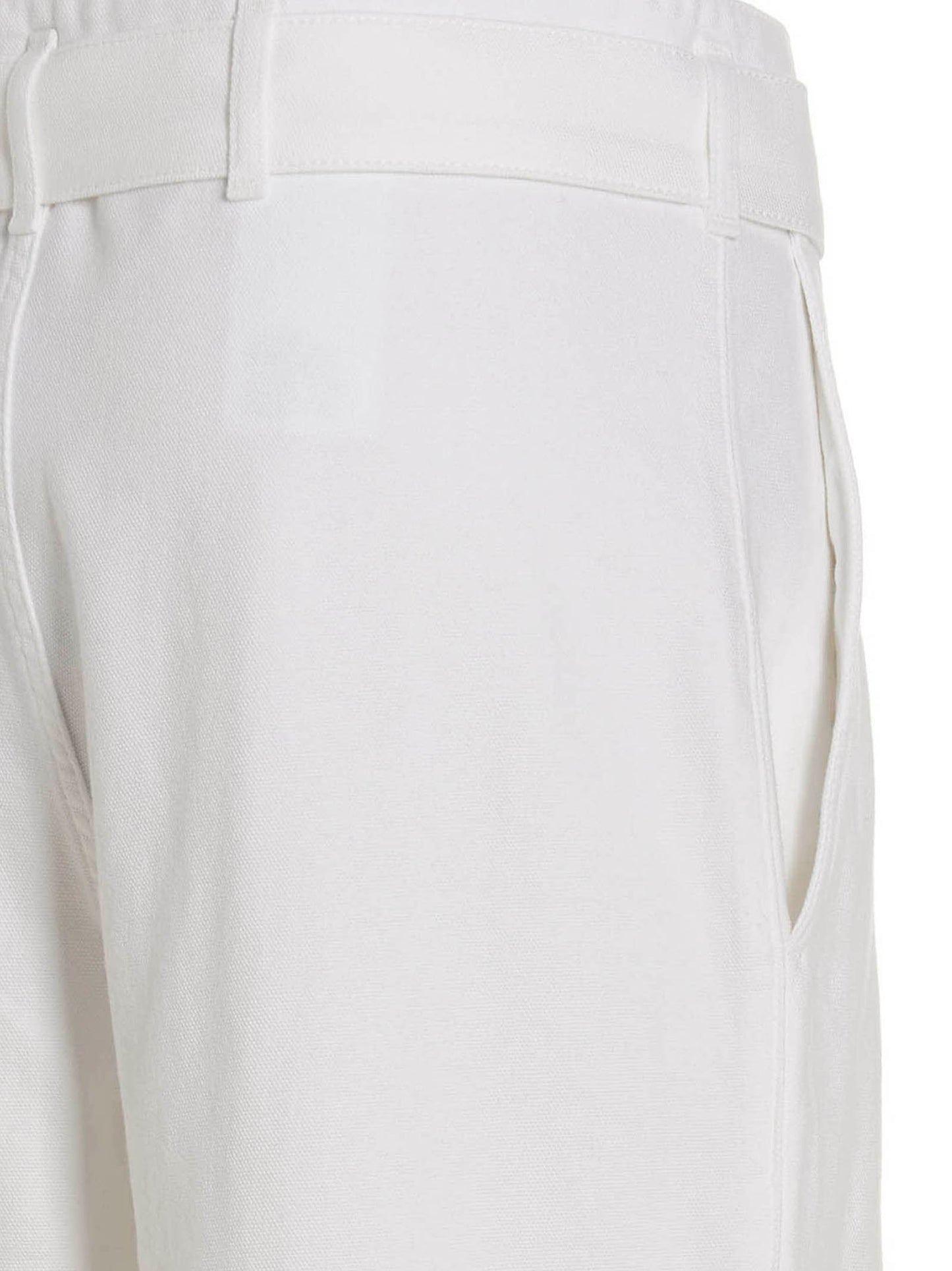 White Cotton Casual Pants