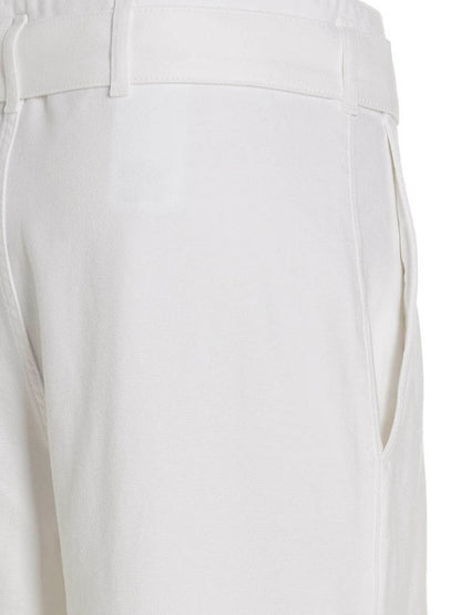 White Cotton Casual Pants