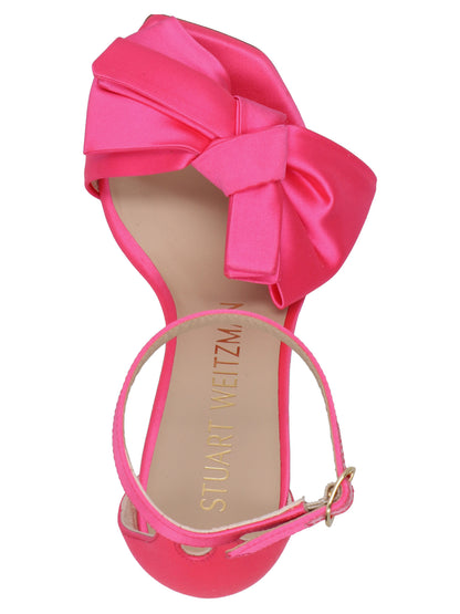 Fuchsia Satin Stiletto Heel Sandals