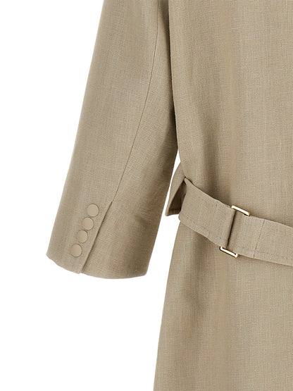 Beige Linen Coat