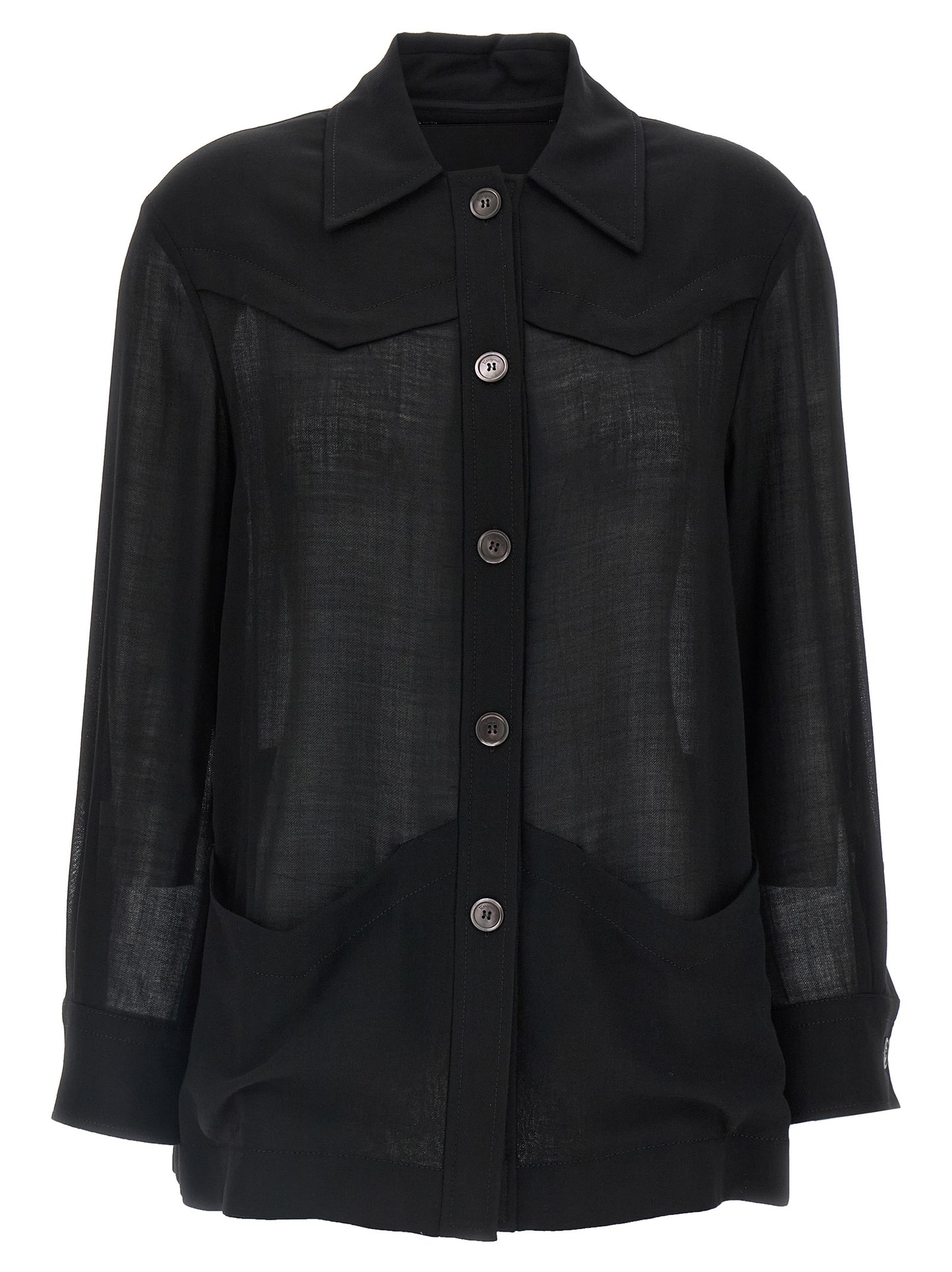 Black Virgin Wool Blouse