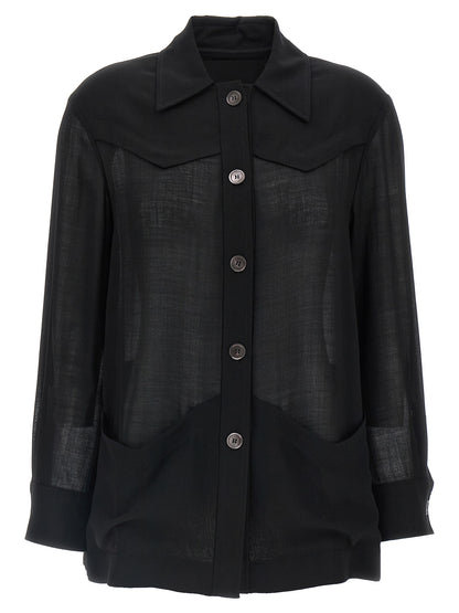 Black Virgin Wool Blouse