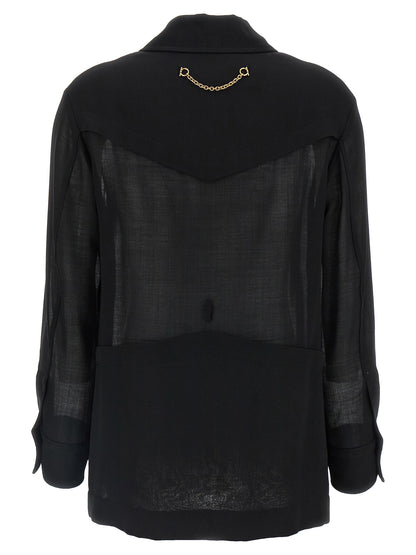 Black Virgin Wool Blouse