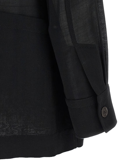 Black Virgin Wool Blouse