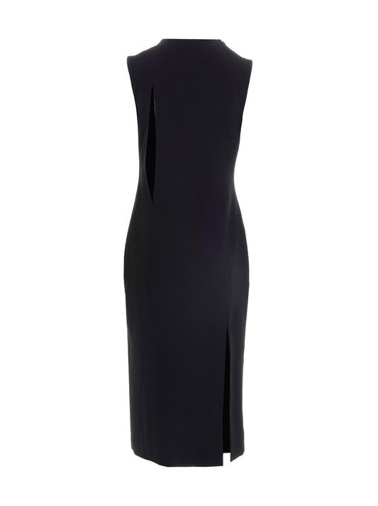 Black Acetate Midi Dress