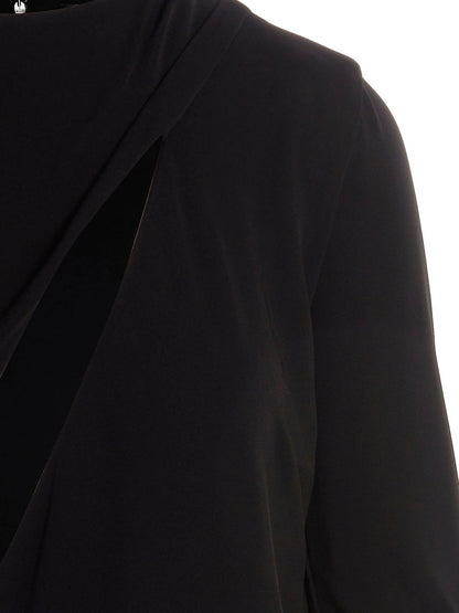 Black Viscose Short Dress