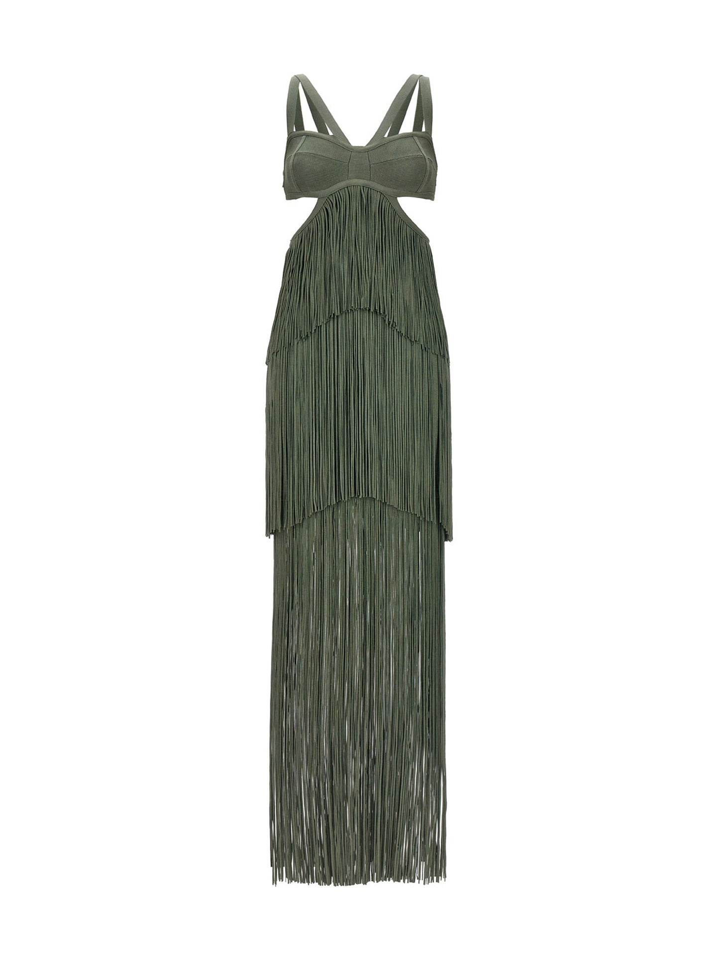 Bicolor Rayon Long Dress