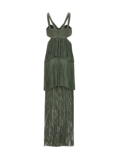 Bicolor Rayon Long Dress