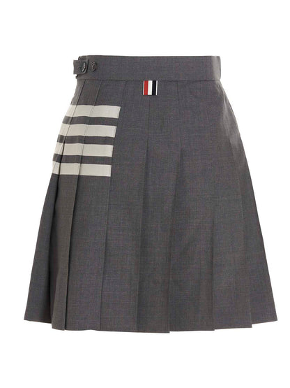 Gray Wool Long Skirt