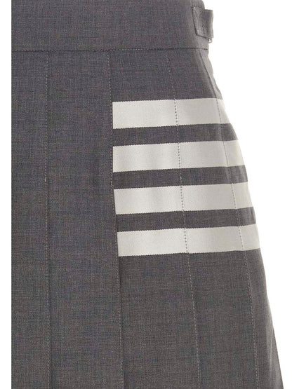 Gray Wool Long Skirt