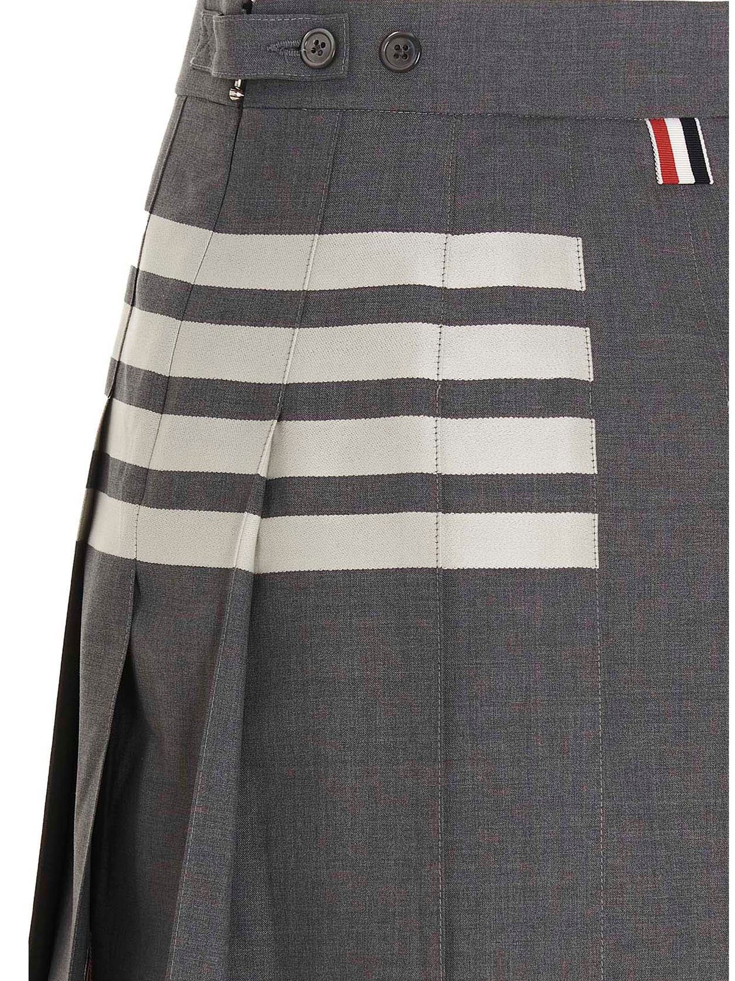 Gray Wool Long Skirt