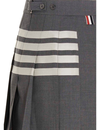 Gray Wool Long Skirt