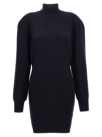 Blue Wool Midi Skirt