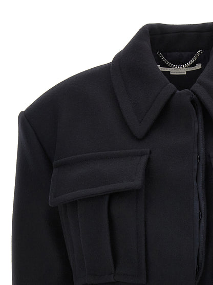 Black Wool Full-Length Jacket