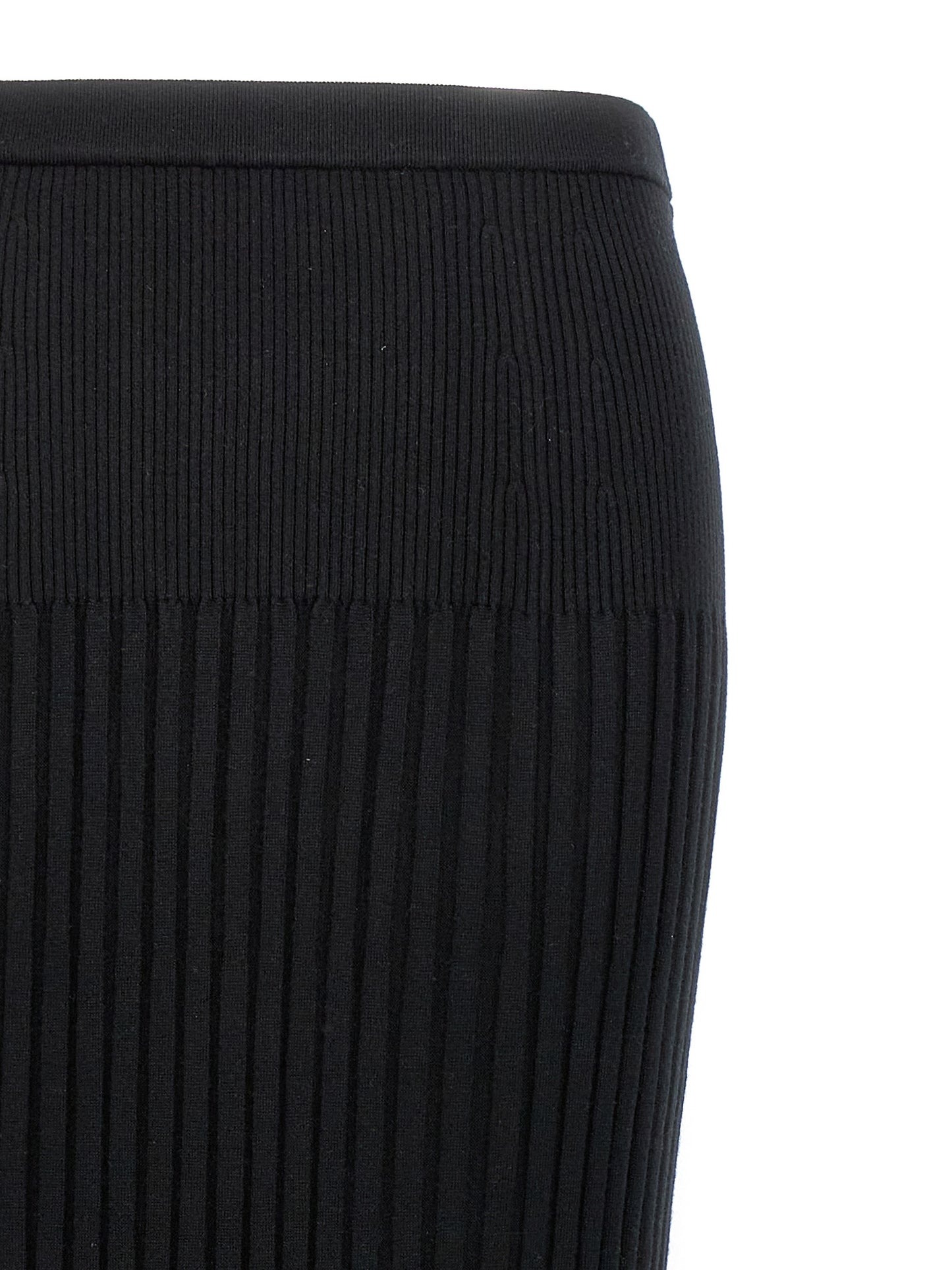 Black Silk Midi Skirt
