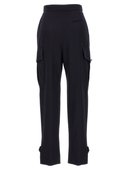 Blue Wool Cargo Pants