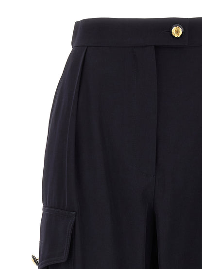 Blue Wool Cargo Pants