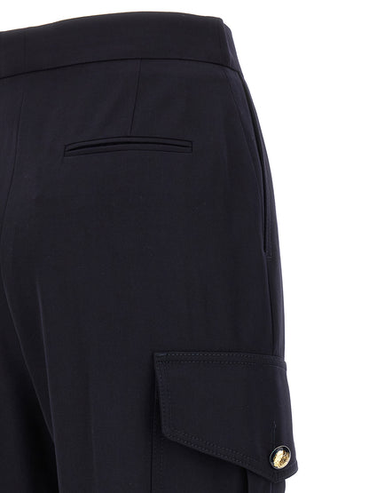 Blue Wool Cargo Pants