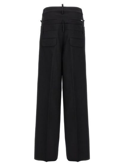 Black Virgin Wool Dress Pants