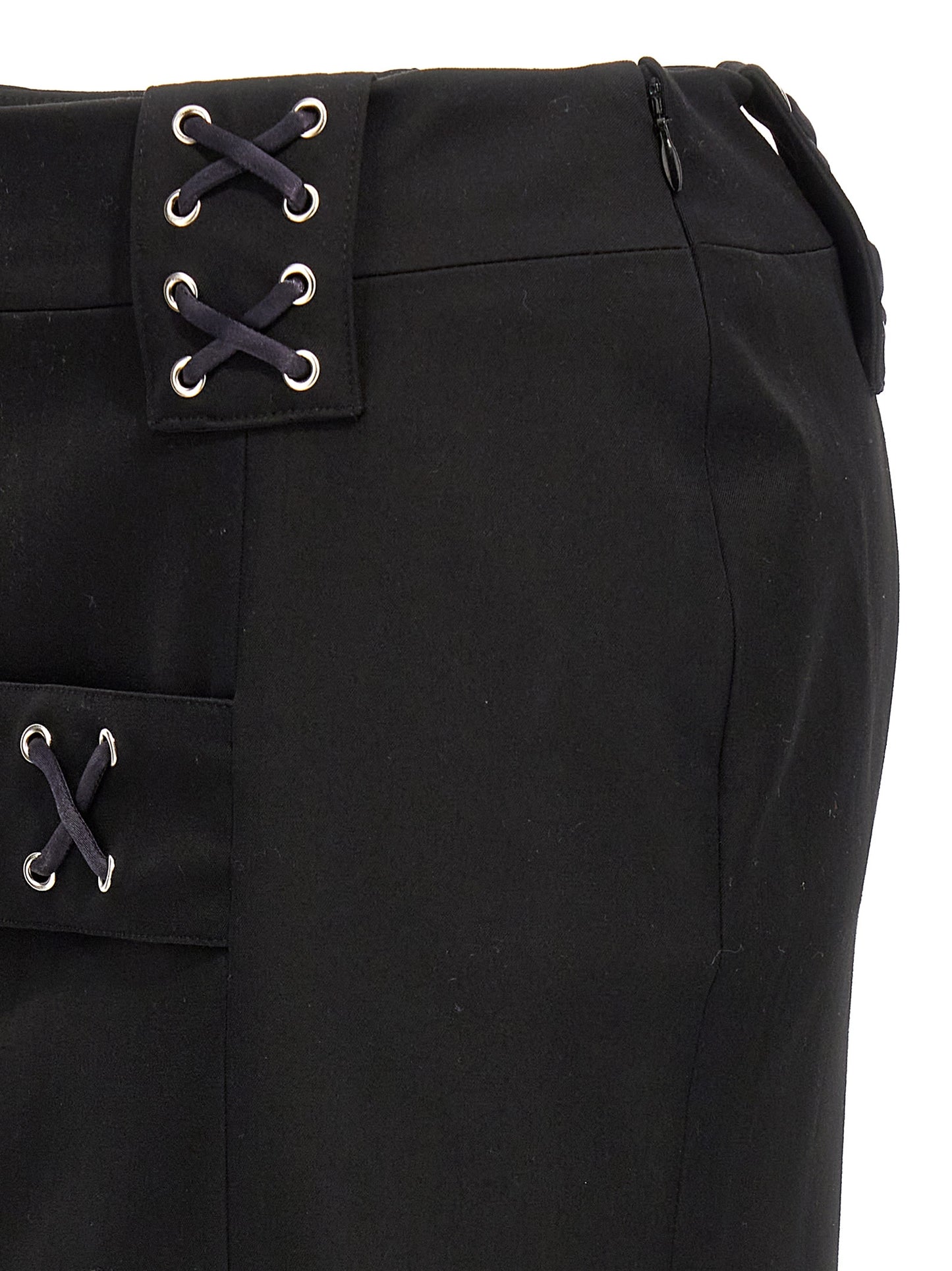 Black Wool Midi Skirt