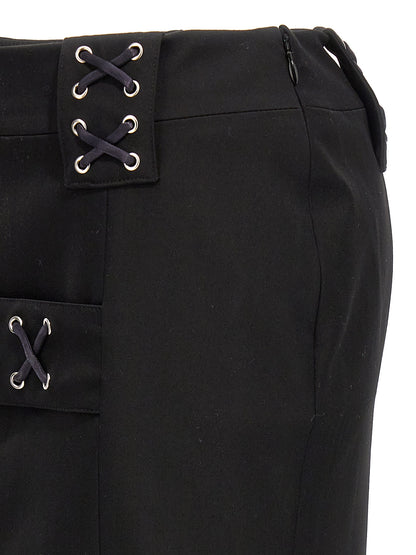 Black Wool Midi Skirt