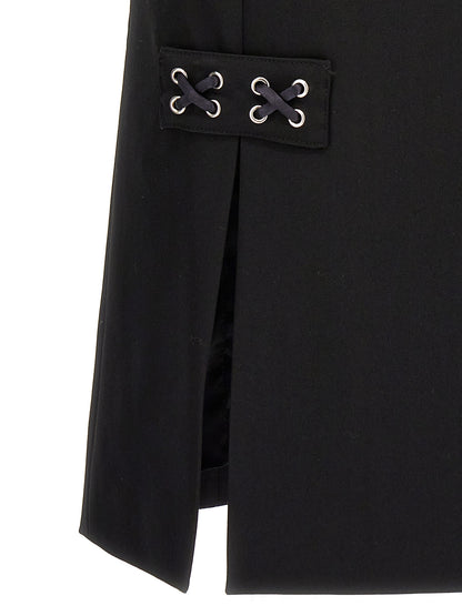 Black Wool Midi Skirt
