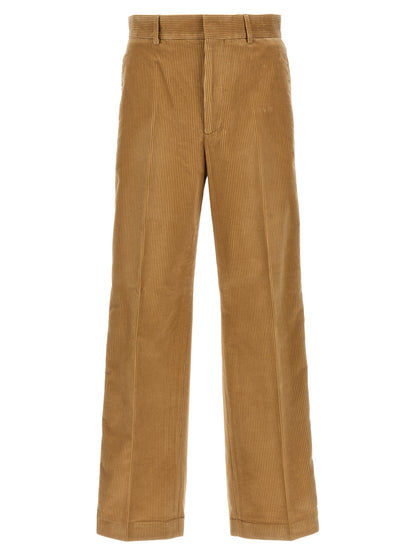 Beige Cotton Casual Pants