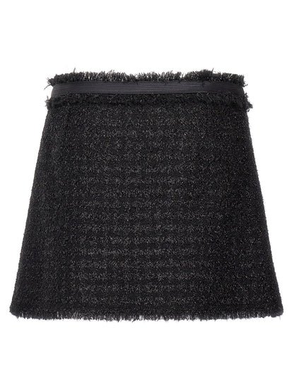 Black Virgin Wool Long Skirt