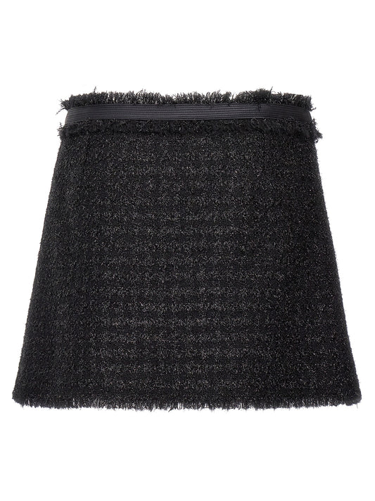 Black Virgin Wool Long Skirt