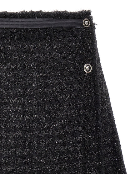 Black Virgin Wool Long Skirt
