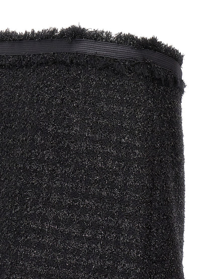 Black Virgin Wool Long Skirt