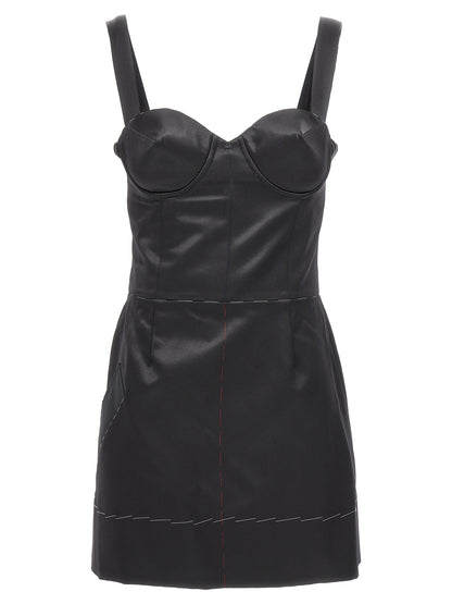 Black Acetate Short Dress