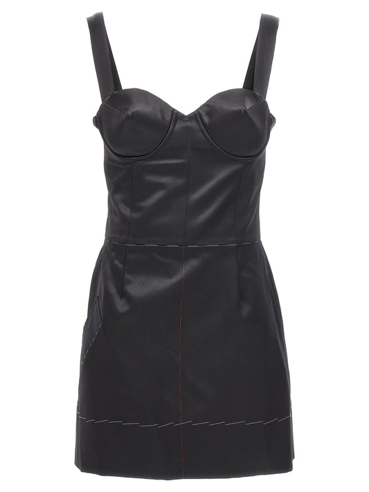 Black Acetate Short Dress