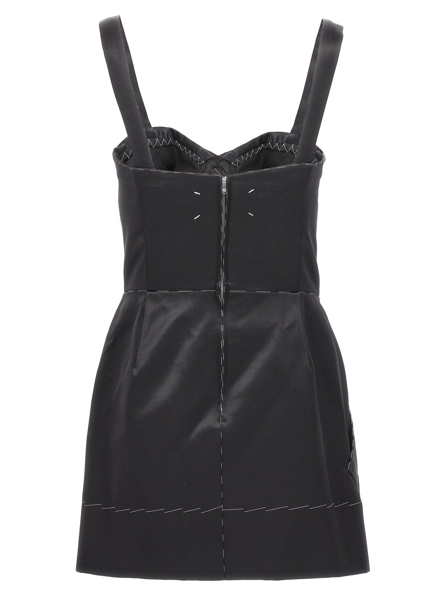 Black Acetate Short Dress
