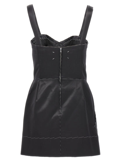 Black Acetate Short Dress