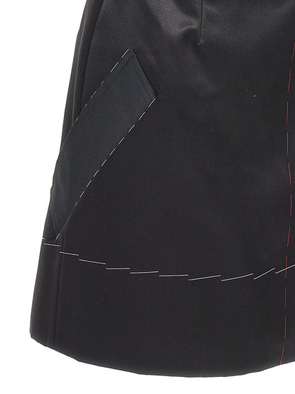 Black Acetate Short Dress