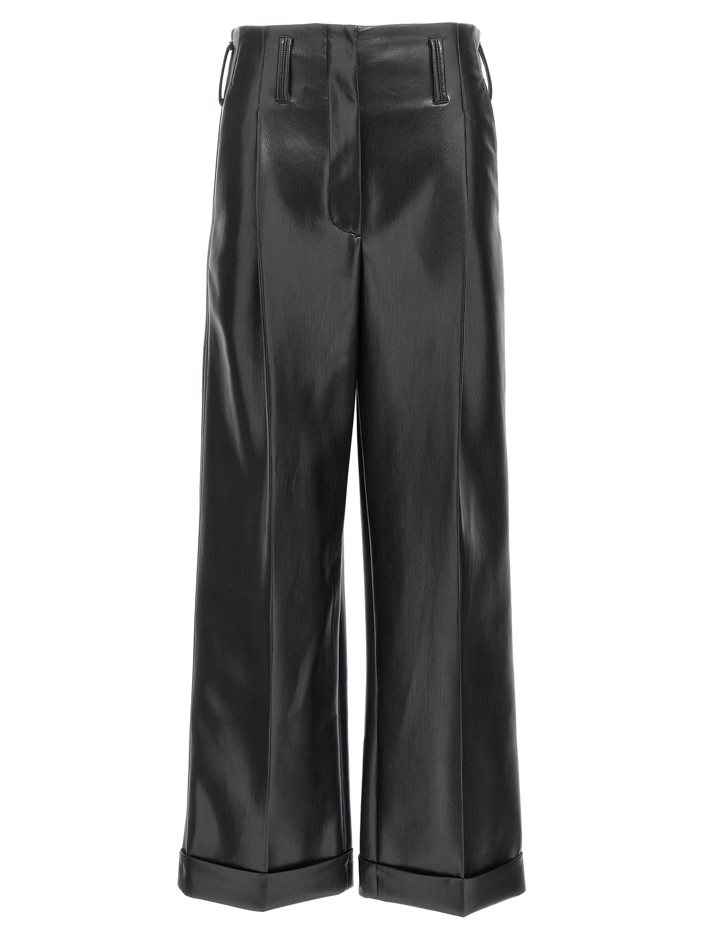 Black Polyester Casual Pants