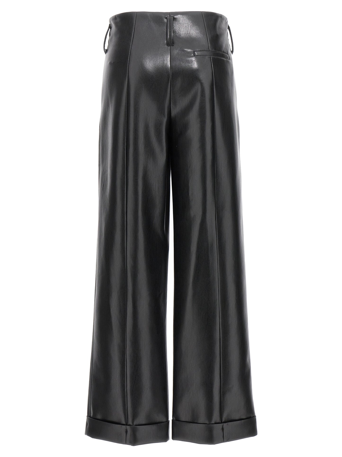 Black Polyester Casual Pants
