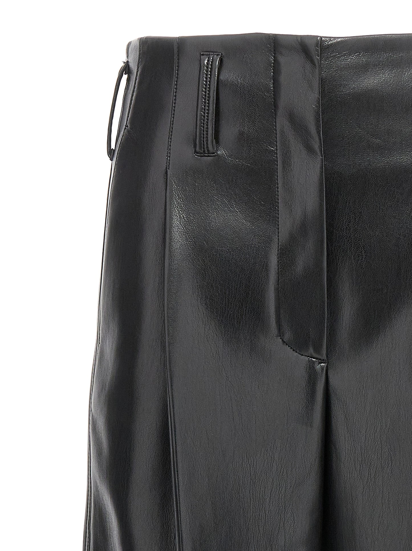 Black Polyester Casual Pants